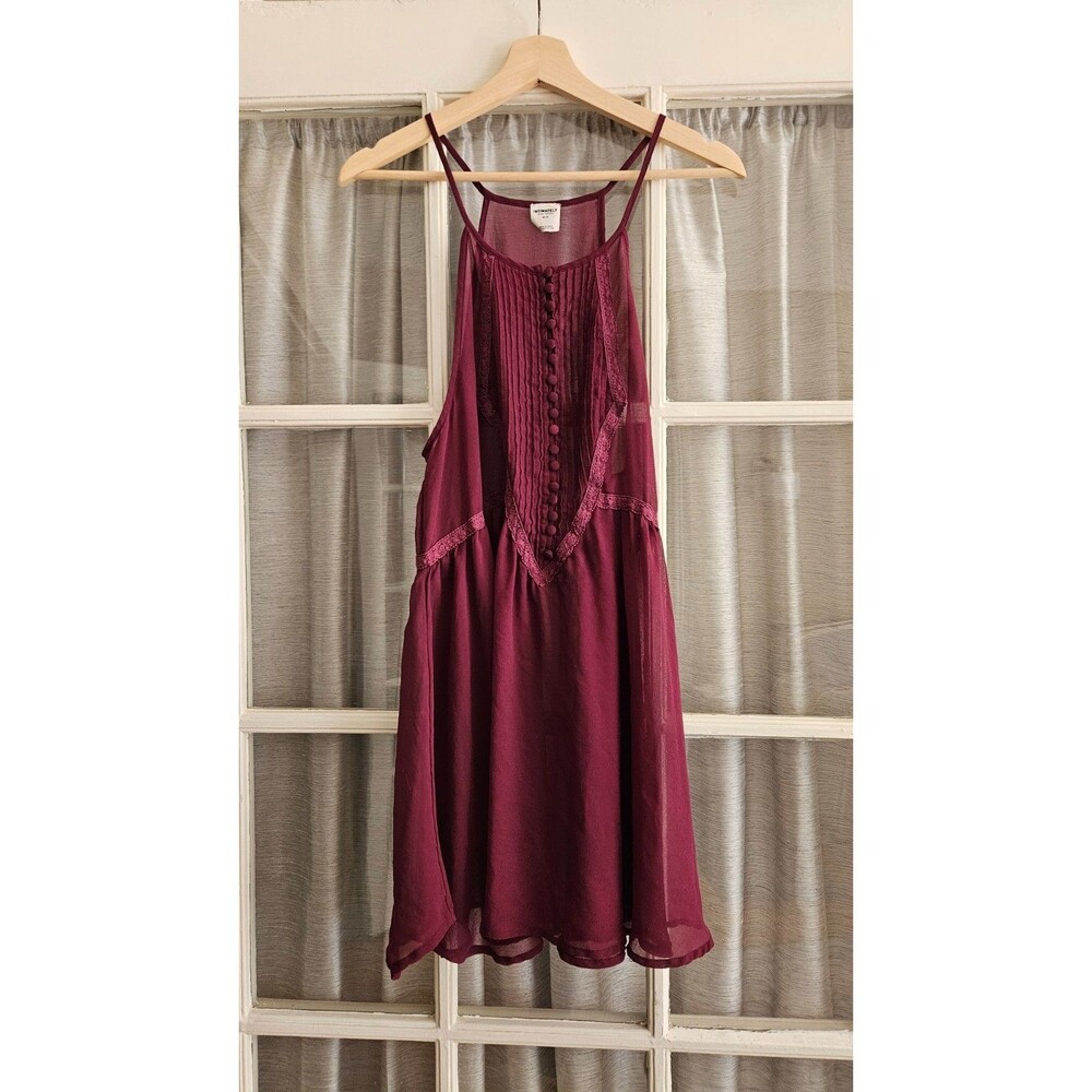 Intimately Free People Womens Medium Nightie Mini Slip Sheer Lingerie Purple